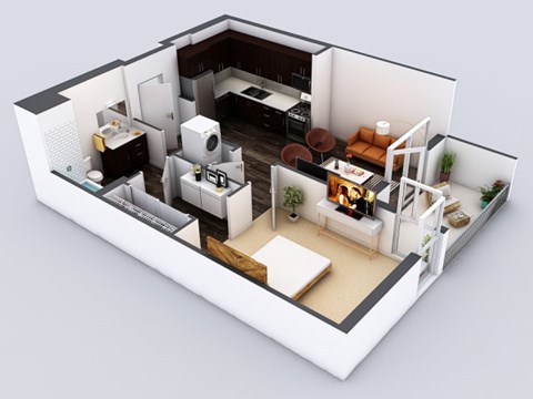 A1 Floorplan at 5550 Hollywood, Los Angeles, 90028